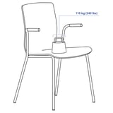 LÄKTARE Silla sala de juntas, chapa abedul/blanco