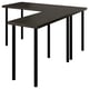 LAGKAPTEN / LINNMON Escritorio en forma de L, negro-café/negro, 140x160 cm
