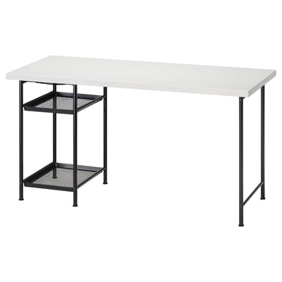 LAGKAPTEN / SPÄND Escritorio, blanco/negro, 140x60 cm