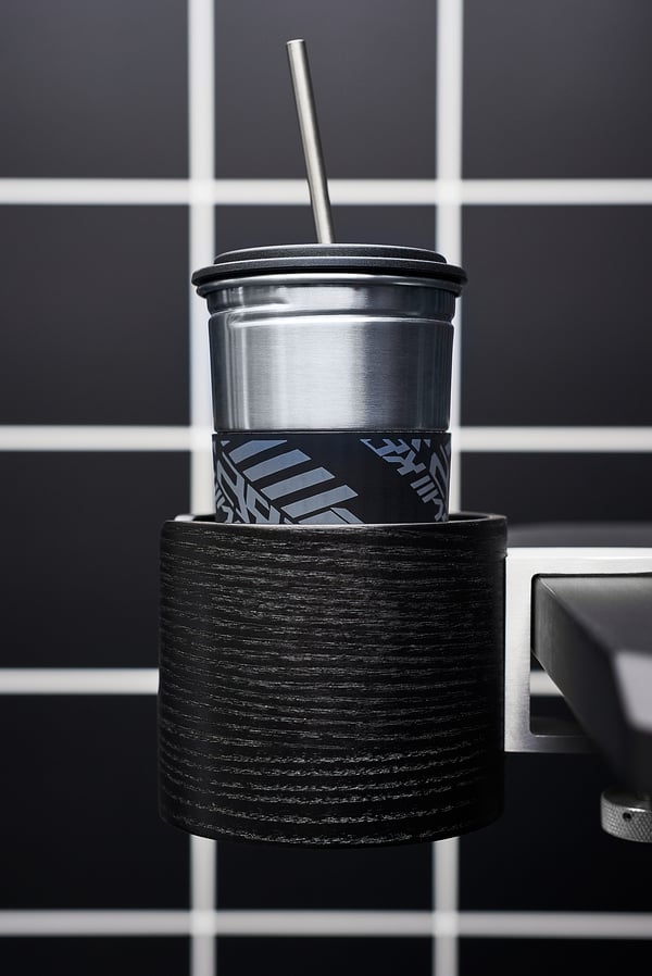 LÅNESPELARE Vaso con tapa y popote, negro - IKEA Mexico