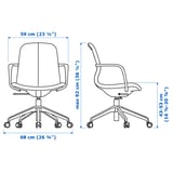 LÅNGFJÄLL Silla sala de juntas c/reposabrazos, Gunnared beige/blanco