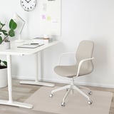 LÅNGFJÄLL Silla sala de juntas c/reposabrazos, Gunnared beige/blanco
