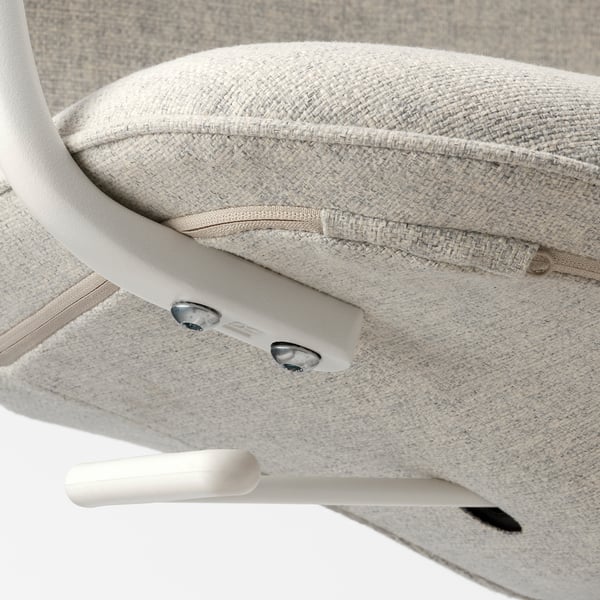 LÅNGFJÄLL Silla sala de juntas c/reposabrazos, Gunnared beige/blanco