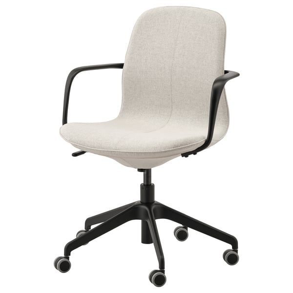 LÅNGFJÄLL Silla sala de juntas c/reposabrazos, Gunnared beige/negro