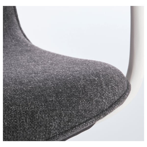 LÅNGFJÄLL Silla sala de juntas c/reposabrazos, Gunnared gris oscuro/blanco
