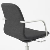 LÅNGFJÄLL Silla sala de juntas c/reposabrazos, Gunnared gris oscuro/blanco