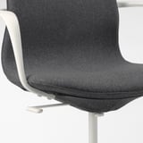 LÅNGFJÄLL Silla sala de juntas c/reposabrazos, Gunnared gris oscuro/blanco
