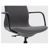 LÅNGFJÄLL Silla sala de juntas c/reposabrazos, Gunnared gris oscuro/negro