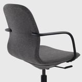 LÅNGFJÄLL Silla sala de juntas c/reposabrazos, Gunnared gris oscuro/negro