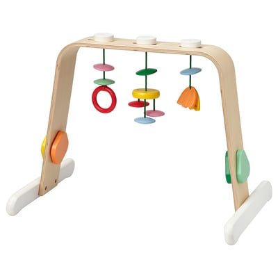 LEKA Gimnasio para bebé, contrachapado abedul/multicolor