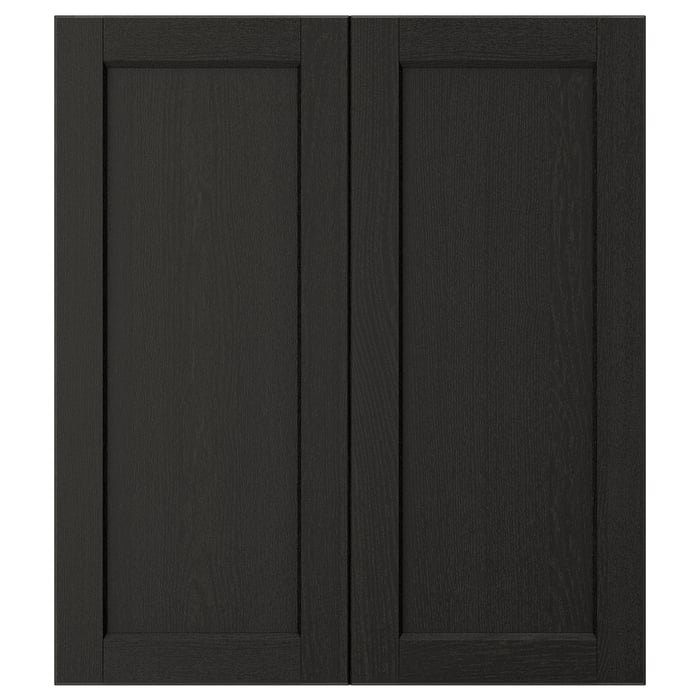 LERHYTTAN Puerta de gabinete esquina, 2 pzas, tinte negro, 33x76 cm - IKEA