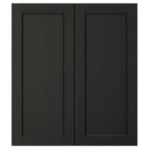 LERHYTTAN Puerta de gabinete esquina, 2 pzas, tinte negro, 33x76 cm - IKEA
