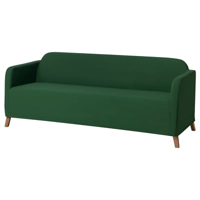 LINANÄS Protector de sofá de 3 asientos, Vissle verde oscuro