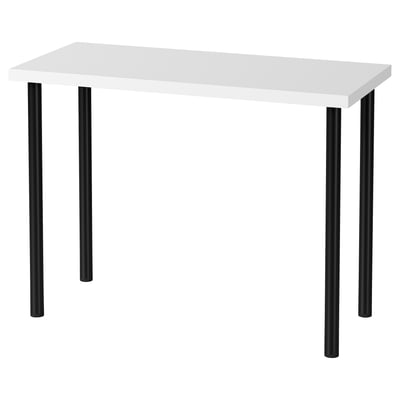 LINNMON / ADILS Mesa, blanco/negro, 100x45 cm