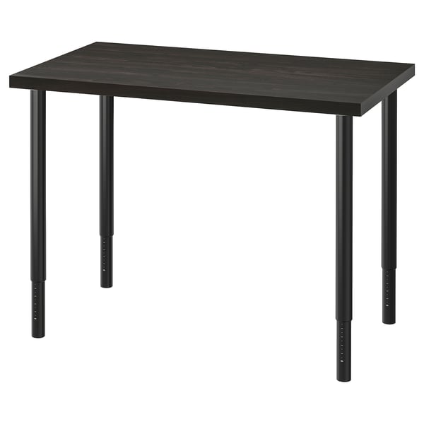 LINNMON / ADILS escritorio, gris oscuro/negro, 100x60 cm - IKEA