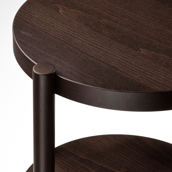 LISTERBY Mesa lateral, café oscuro chapa haya, 50 cm