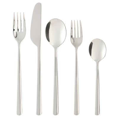 LÖFTESRIK Cubiertos, 20 piezas, ac inox