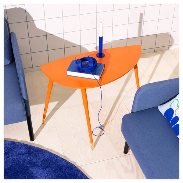 LÖVBACKEN Mesa lateral, naranja, 77x39 cm