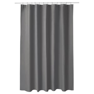 LUDDHAGTORN Cortina para regadera, gris, 183x183 cm