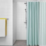 LUDDHAGTORN Cortina para regadera, turquesa, 180x180 cm