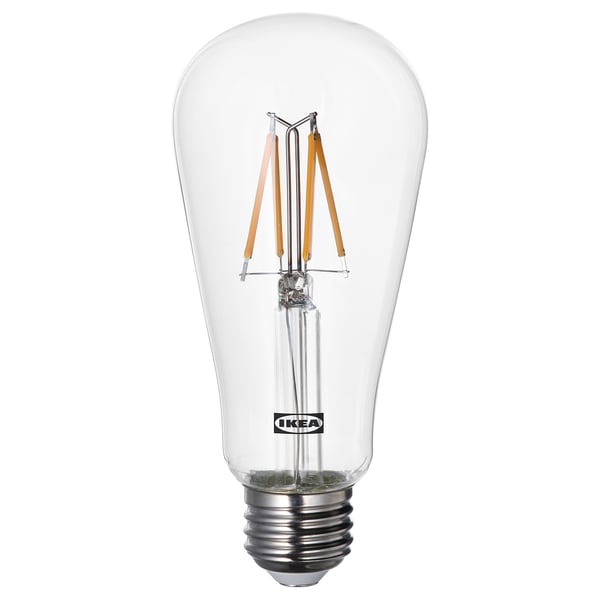 LUNNOM Bombilla LED E26 150 lúmenes, forma de gota transparente