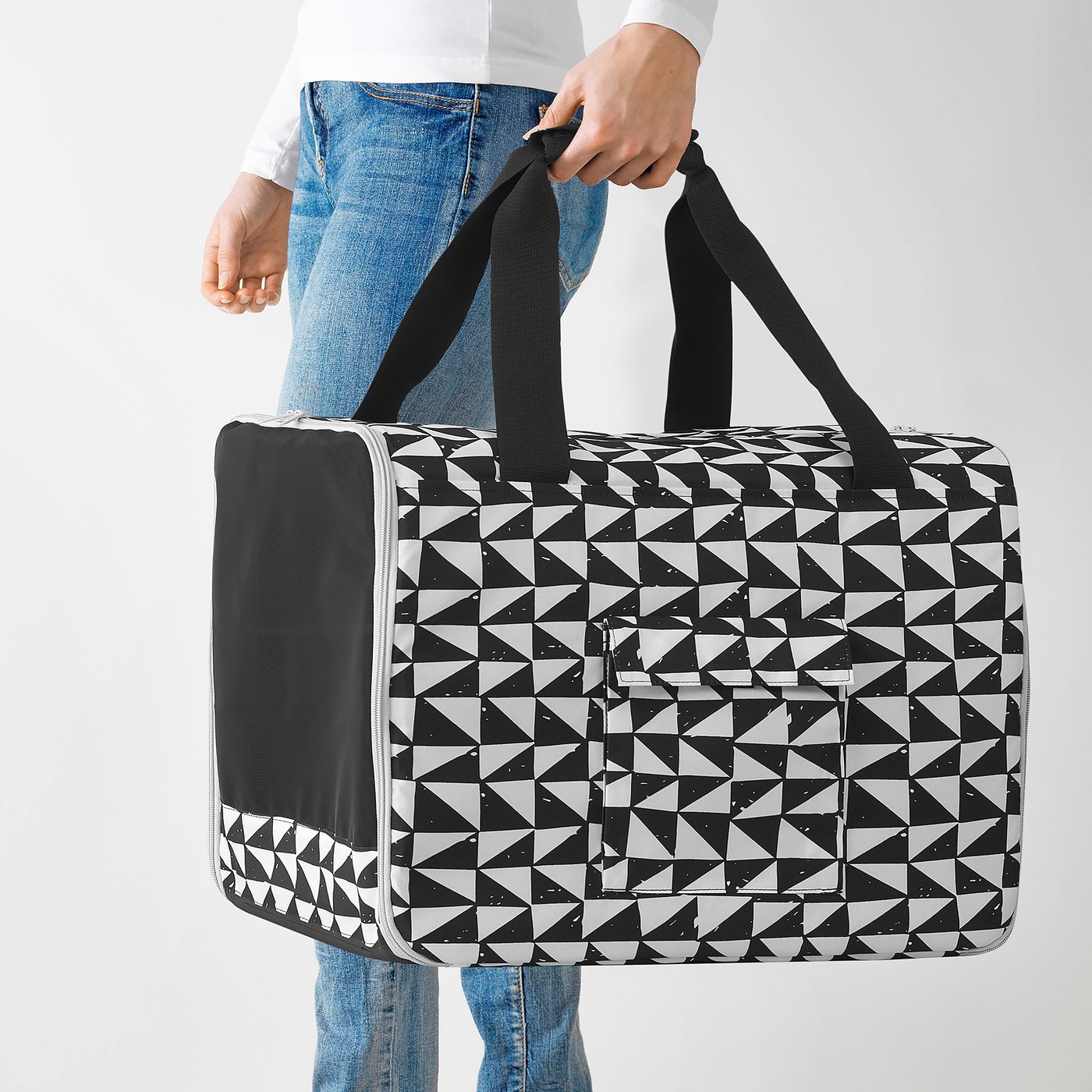 LURVIG Bolsa de viaje para mascota, blanco/negro - IKEA