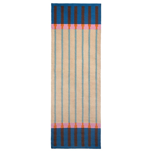 MÄVINN Tapete, liso, beige azul/raya, 70x200 cm