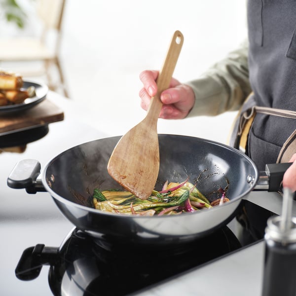 MAJFISK Utensilios de cocina 3 piezas, acacia