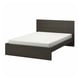 MALM Base de cama, alta, café oscuro chapa, Matrimonial