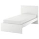 MALM Base de cama con colchón, blanco/Vesteröy Firmeza media, Individual