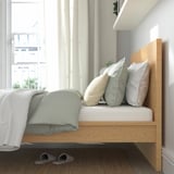MALM / STORKLINTA Muebles p/recámara, juego de 2, chapa roble/efecto roble, King