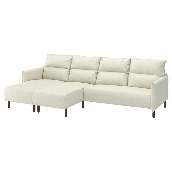 MANNARP Sofá de 4 plazas c/chaise longue, Gunnared beige