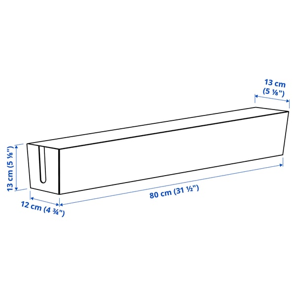 MITTZON Caja p/cables p/estructura ruedas, blanco, 80x13 cm