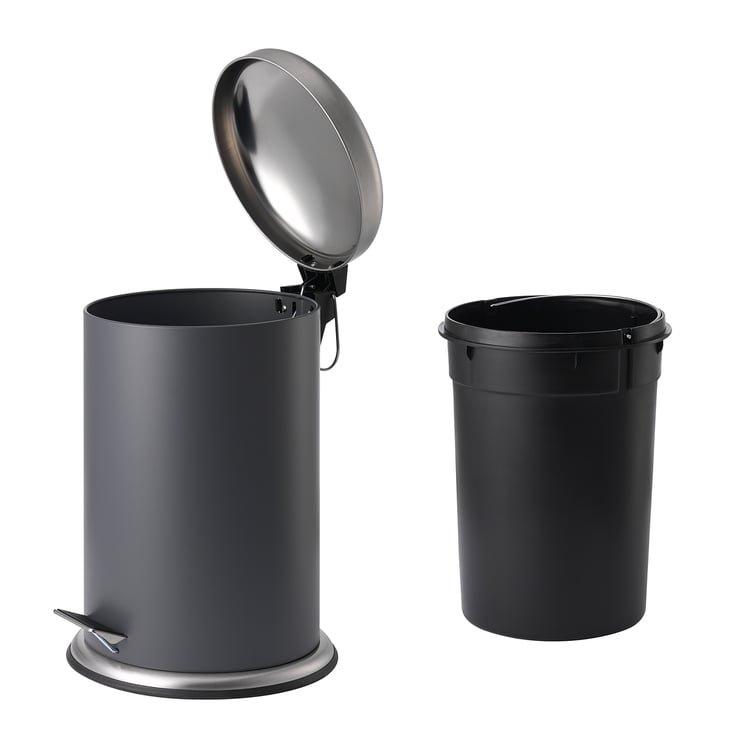 MJÖSA Bote de basura con pedal - gris oscuro - IKEA