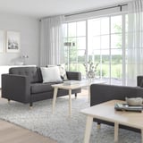 MORABO Sofá de 2 asientos, Gunnared gris oscuro/madera