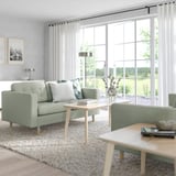 MORABO Sofá de 2 asientos, Gunnared verde claro/madera