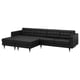 MORABO Sofá de 4 plazas c/chaise longue, Grann/Bomstad negro/metal