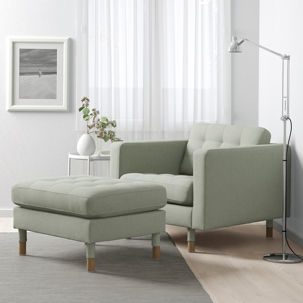 MORABO Taburete, Gunnared verde claro/madera