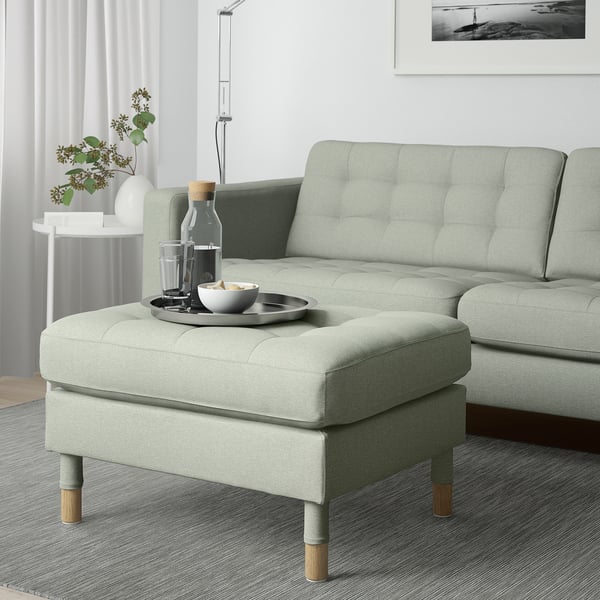 MORABO Taburete, Gunnared verde claro/madera