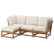 NÄMMARÖ Sofá modular 3 asientos jardín, +taburete tinte café claro/Frösön/Duvholmen beige