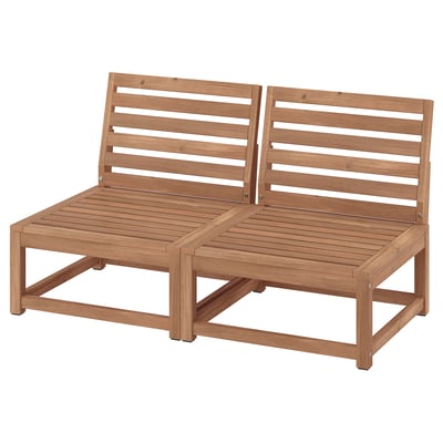 NÄMMARÖ Sofá modular de 2 asientos, ext, tinte café claro