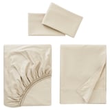 NATTJASMIN Juego de sábanas, beige claro, Matrimonial