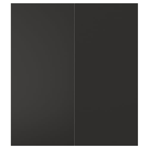 NICKEBO Puerta de gabinete esquina, 2 pzas, mate carbón, 33x76 cm
