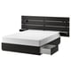 NORDLI Base cama con cabecera y almacenaje, carbón, 193x200 cm