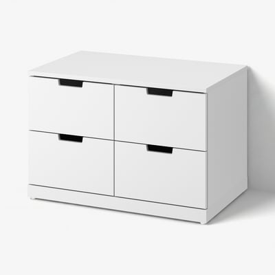 NORDLI Cómoda de 4 cajones, blanco, 80x47x53 cm