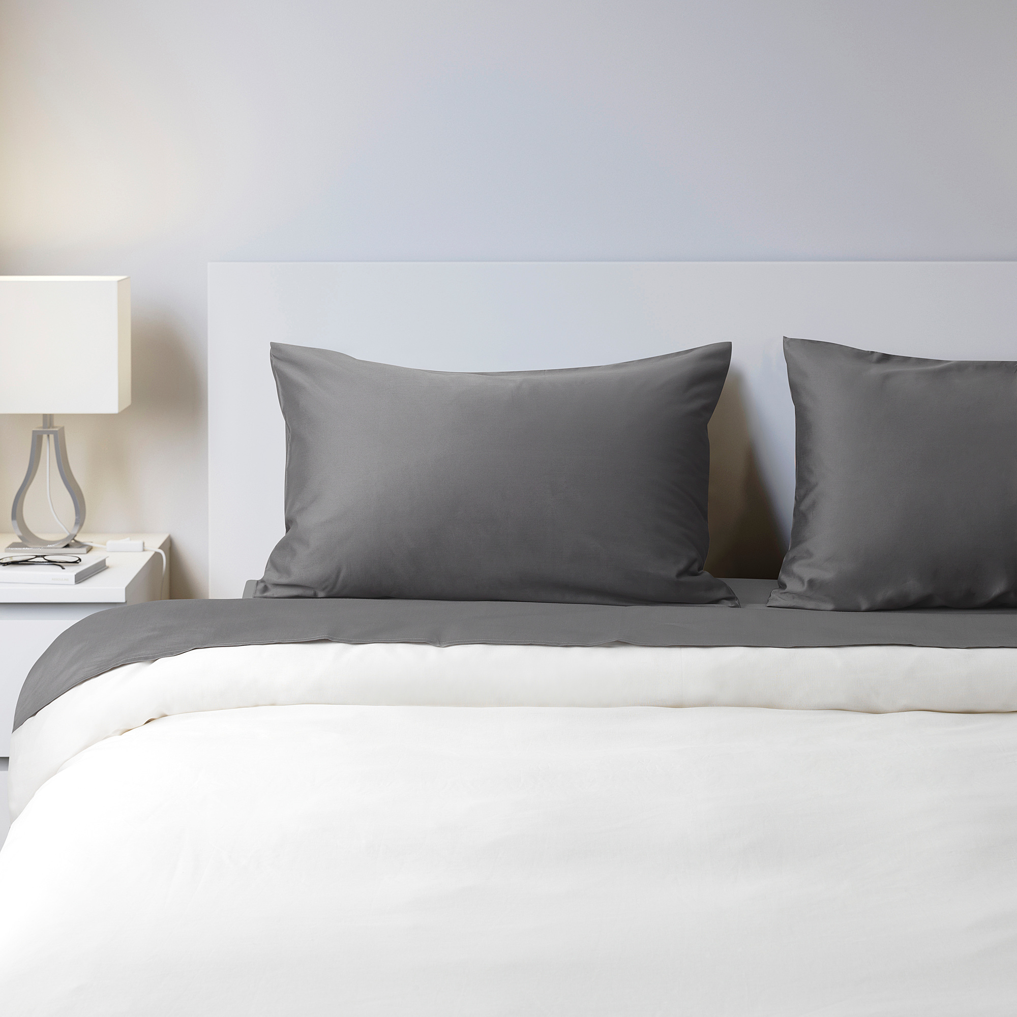 ÖKENSTJÄRNA Juego de sábanas, gris oscuro, King - IKEA