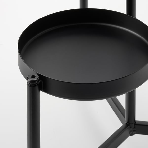 OLIVBLAD Pedestal para plantas, int/ext negro, 58 cm