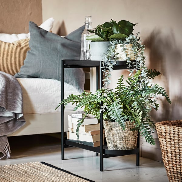 OLIVBLAD Pedestal para plantas, int/ext negro, 56 cm