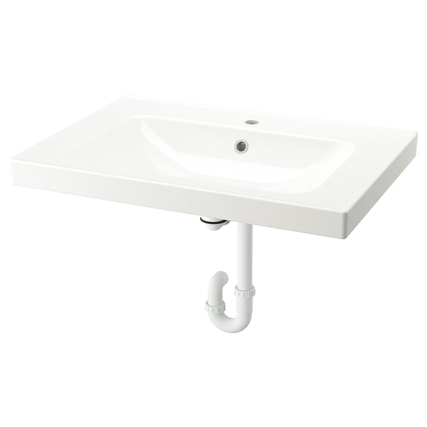 ORRSJÖN Lavabo con trampa de agua, blanco, 78.7x55.3 cm