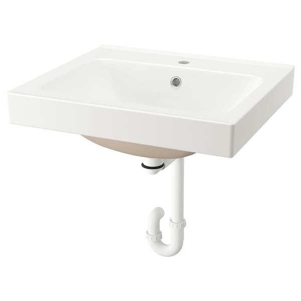 ORRSJÖN Lavabo profundo con trampa de agua, blanco, 63.6x55.3 cm